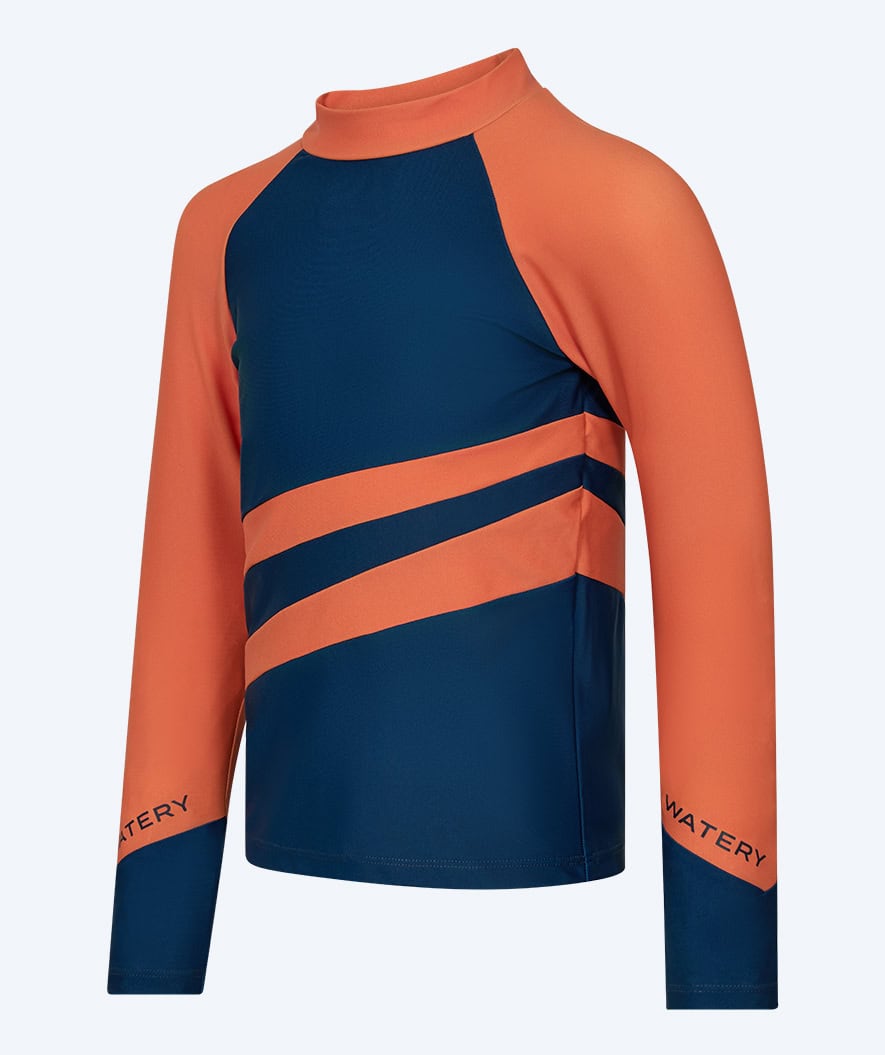 Watery UV-trøje til børn - Manami Langærmet Rashguard - Orange/blå